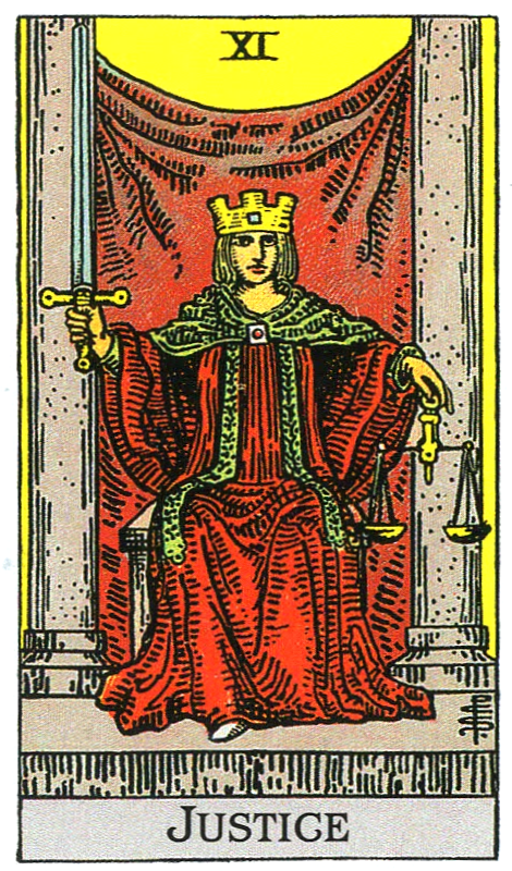 【タロット解説】11.正義（JUSTICE）感情を排し、真実の剣で未来を断つ